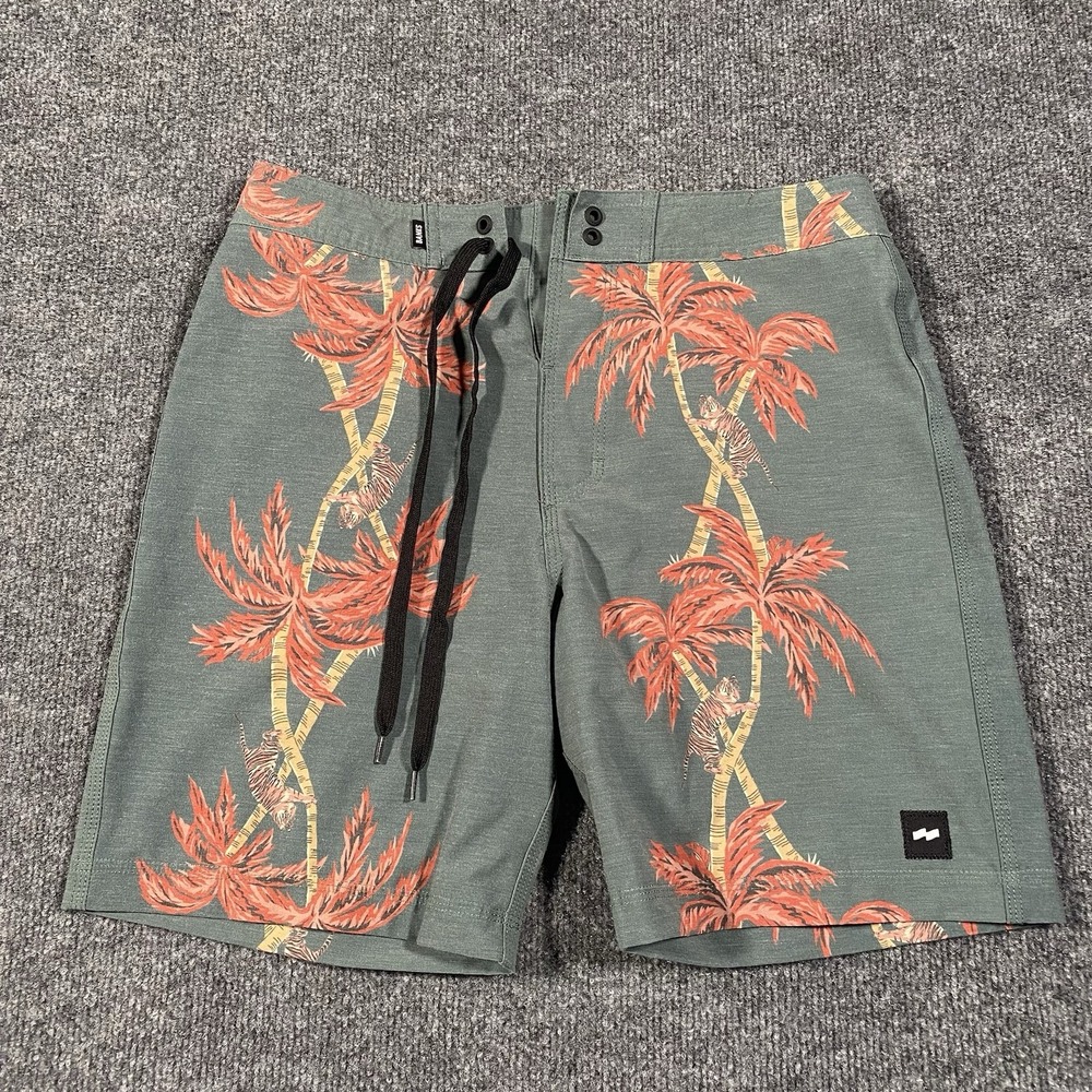 Banks Journal Climbing Tiger All Over Print Board Swim Shorts Mens Size 28
